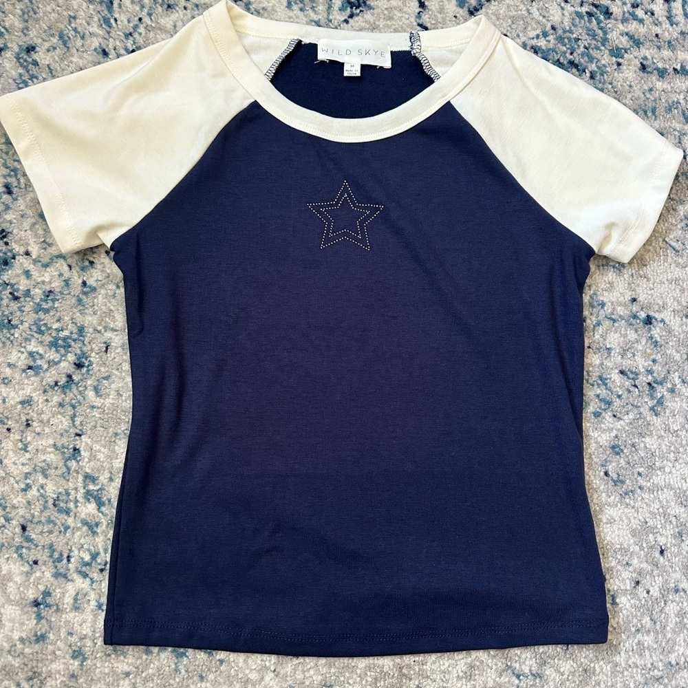 Navy and Cream Star Tee